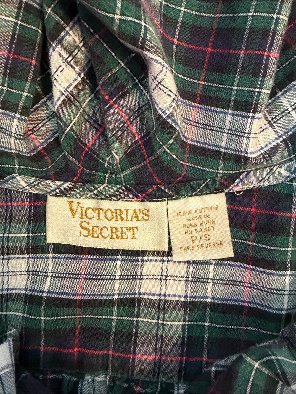 Vintage Victoria’s Secret Plaid Ruffle Collar Nightgown/Slip - Picture 4 of 5